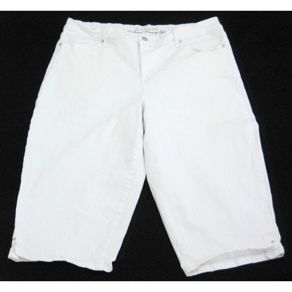 GLORIA VANDERBILT Women's (Size 16) White Denim Shorts Capri Pants Skimmer Jeans